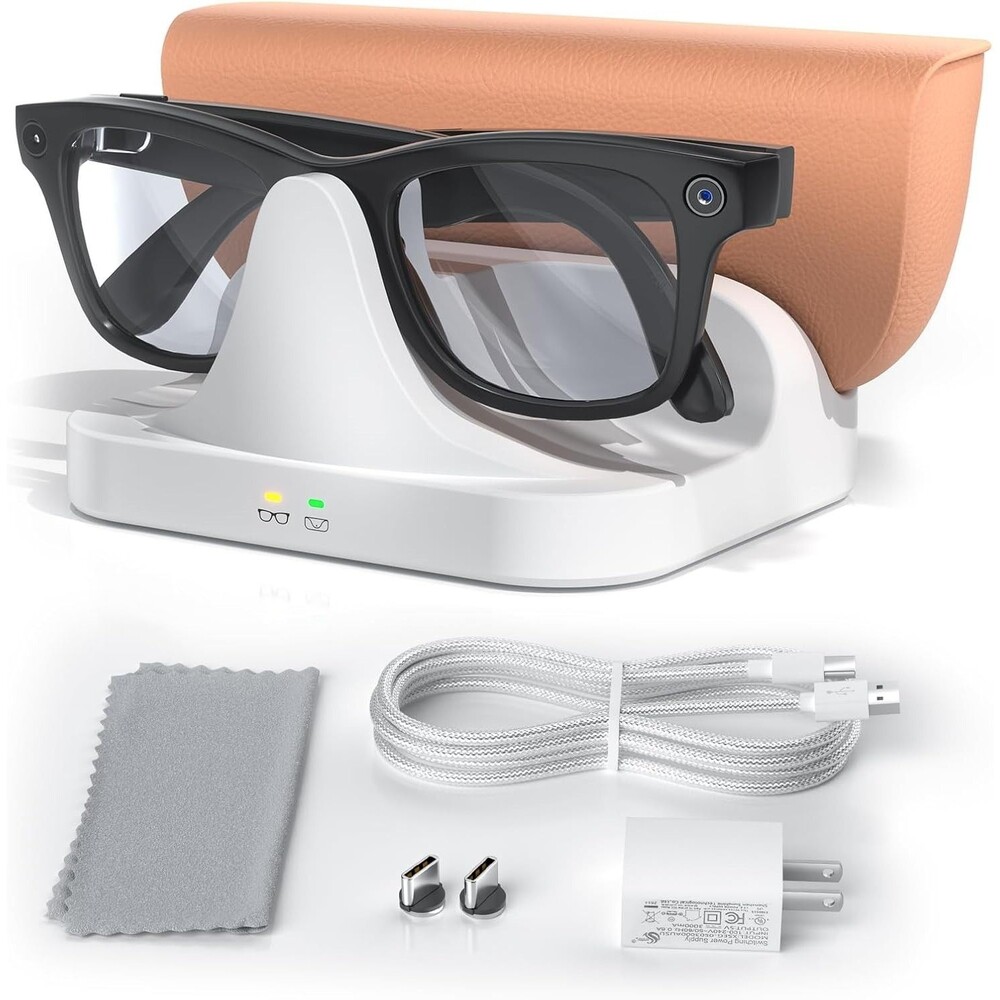 2-in-1 Magnetic Charging Dock Compatible with Ray-Ban Meta Smart Glasses
